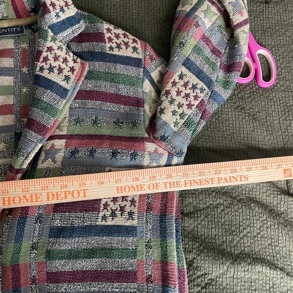 Vintage Blazer Medium New Identity Americana Stars Stripes Patriotic Tapestry - Picture 9 of 11